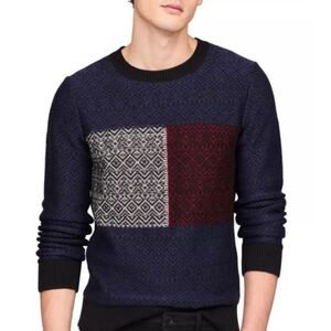 Tommy Hilfiger Fair Isle Flag Crew Neck Sweater Size S/P